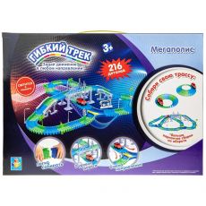 Игровой набор 1TOY Гибкий трек Мегаполис, джип [т10556]